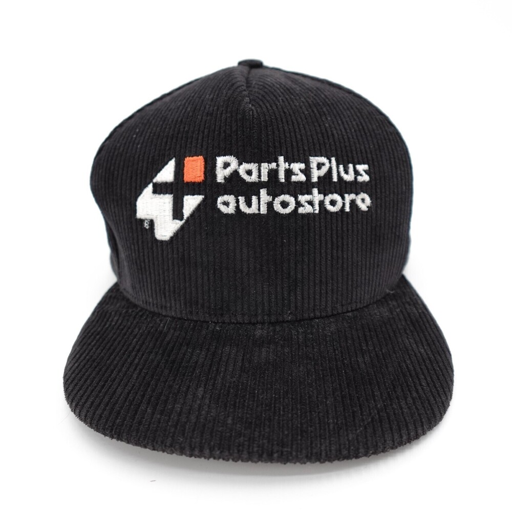 VINTAGE Parts Plus Autostore Hat Cap Snap Back Corduroy Mens 90s USA Direct Emb